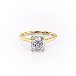 2.15CT Cushion Cut Solitaire Moissanite Engagement Ring