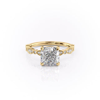 2.15 CT Cushion Brilliant Pave Moissanite Engagement Ring sparkle view