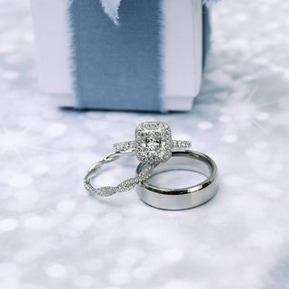 Graceful round full eternity moissanite wedding band sparkle close up