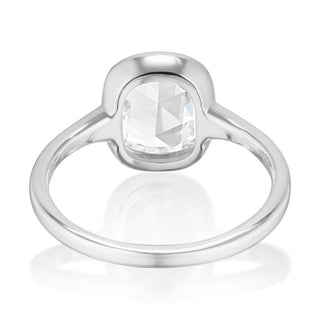 rose cut moissanite ring angled setting detail