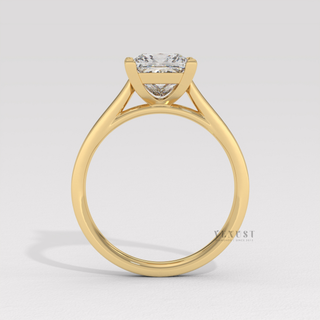 Princess cathedral ring with pave sparkle