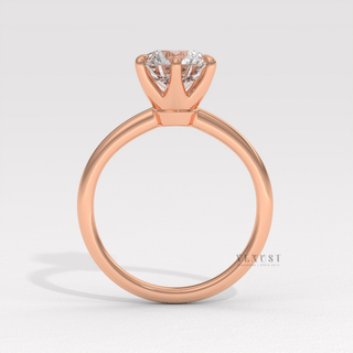 Round bridal moissanite ring for women  Round Solitaire detail view 11