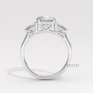 Round moissanite bridal ring with classic shine