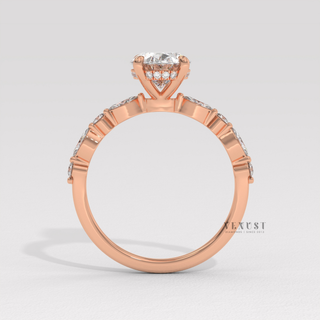 Luxury oval moissanite ring for women view