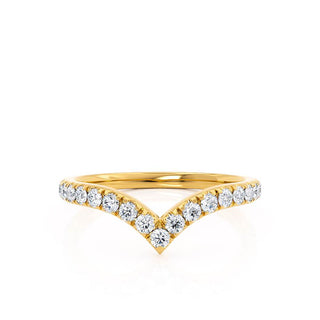 Stunning 0.21ct round moissanite wedding band side profile view