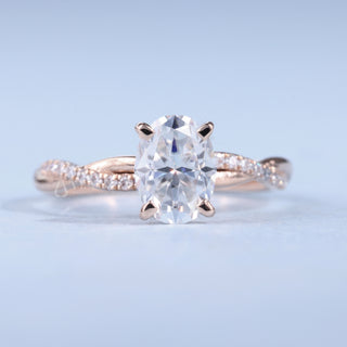 1.0CT Oval Cut Moissanite Diamond Infinity Engagement Ring