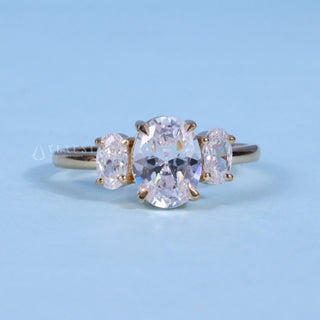 1.0CT Oval Cut Moissanite Diamond Three Stone Engagement Ring