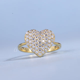 0.50CT Round Cut Moissanite Diamond Heart Shape Engagement Ring