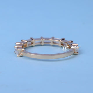 0.60CT Baguette Shaped Bar Set  Moissanite Diamond Wedding Band