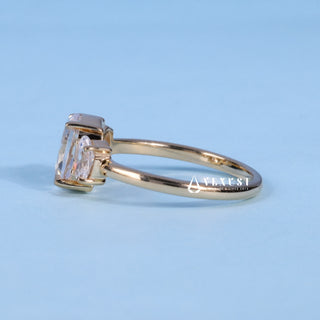 1.0CT Oval Cut Moissanite Diamond Three Stone Engagement Ring