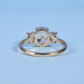 1.0CT Oval Cut Moissanite Diamond Three Stone Engagement Ring