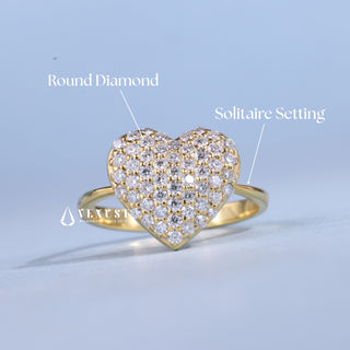0.50CT Round Cut Moissanite Diamond Heart Shape Engagement Ring