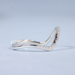 Round Moissanite Diamond Unique Curved Wedding Bands For Women