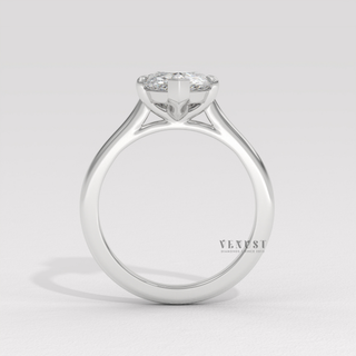 Pear moissanite engagement ring top view