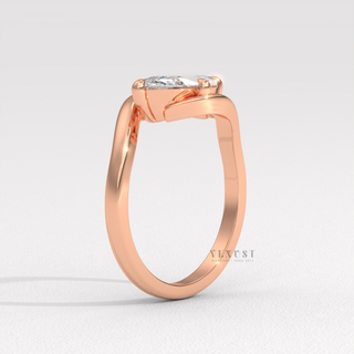 Marquise east west engagement ring top view