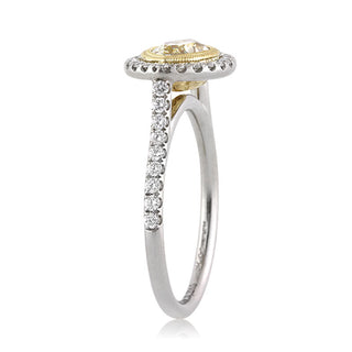 Yellow east west marquise moissanite ring on hand