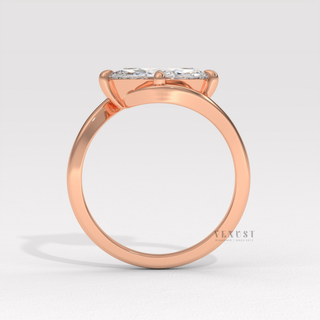 East west marquise moissanite ring for women