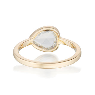 pear moissanite ring sleek side profile