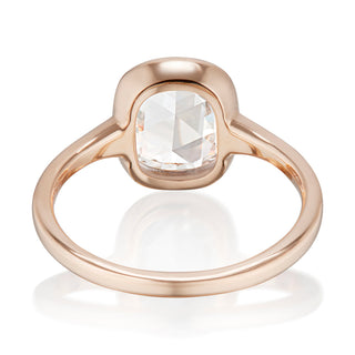 rose cut moissanite ring secure solitaire band