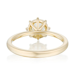 round cut moissanite ring rose cut side angle