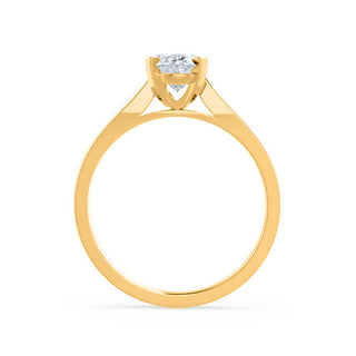 Lustrous 1.20ct round solitaire moissanite ring detail view of the band