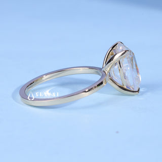Stunning 2.0ct cushion solitaire moissanite ring side profile view