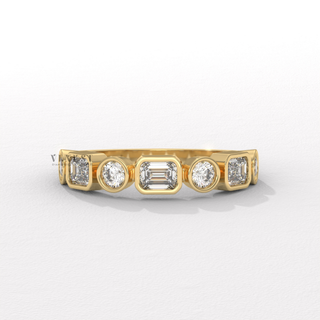 round bezel diamond ring
bezel set engagement ring
emerald and round diamond ring
emerald bezel diamond ring
round bezel engagement ring