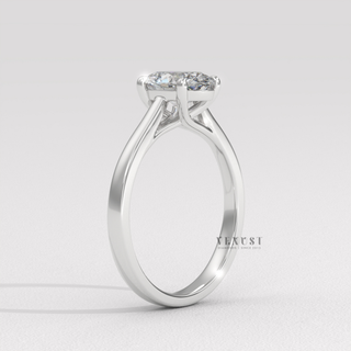 Rose gold oval cut moissanite ring detail  Oval Cathedral detail view 9