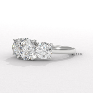 Round cut engagement ring with moissanite sparkle