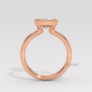 Elegant oval bezel solitaire moissanite ring design
