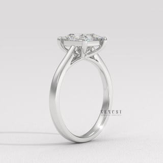 Moissanite princess cut engagement ring top view