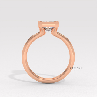 Emerald cut ring for women with moissanite shine
