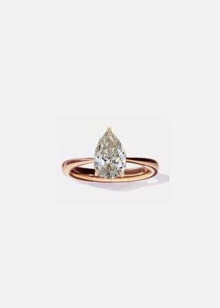 2.0ct Pear Diamond Unique Solitaire Engagement Ring With Wedding Curved Band