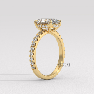 Moissanite rings oval cut with refined ring design