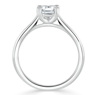 1.0 CT Asscher Cut Solitaire Moissanite Engagement Ring close up