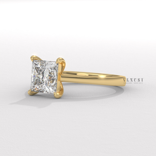 Princess cathedral engagement ring with crisp sparkle
