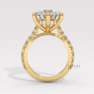 Round cut moissanite ring with bold sparkle