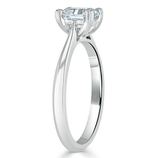 1.0 CT Asscher Cut Solitaire Moissanite Engagement Ring top view
