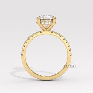 Round brilliant pave moissanite ring for women