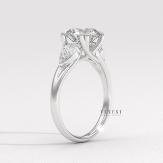 Moissanite round brilliant cut ring top view