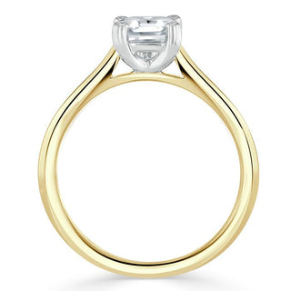 1.0 CT Asscher Cut Solitaire Moissanite Engagement Ring angle view