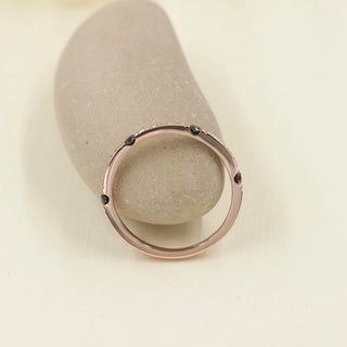0.25 TCW Vintage Round Cut Black & White Moissanite Diamond Wedding Band