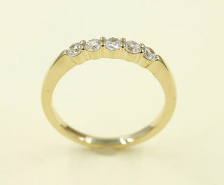 0.35 TCW Round Cut 5 Stone Moissanite Diamond Wedding Band