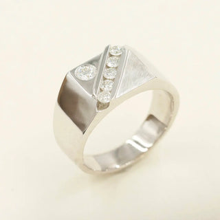 0.50 TCW Round Cut Signet Moissanite Diamond Wedding Band For Men