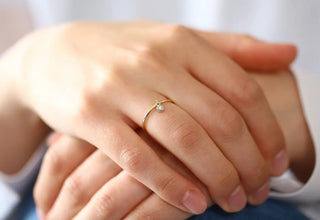 0.05 TCW Round Cut Bezel Dangling Charm Moissanite Diamond Wedding Band