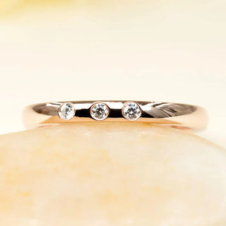 0.75 TCW Round Cut Flush Set Moissanite Diamond Wedding Band
