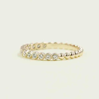 0.23 TCW Round Cut Bezel Eternity Moissanite Diamond Wedding Band