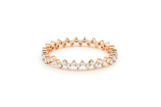 0.40 TCW Round Cut Zig Zag Eternity Moissanite Diamond Wedding Band