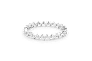 0.40 TCW Round Cut Zig Zag Eternity Moissanite Diamond Wedding Band