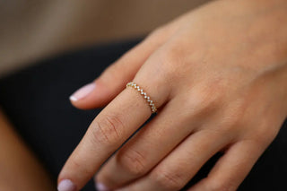 0.40 TCW Round Cut Zig Zag Eternity Moissanite Diamond Wedding Band